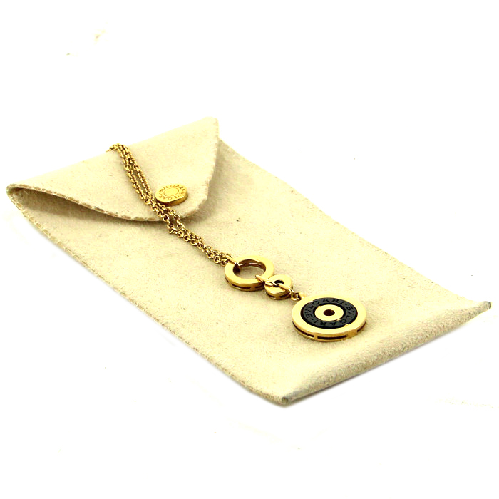 Collier Bulgari Astrale en or jaune et céramique noire - Detail D2