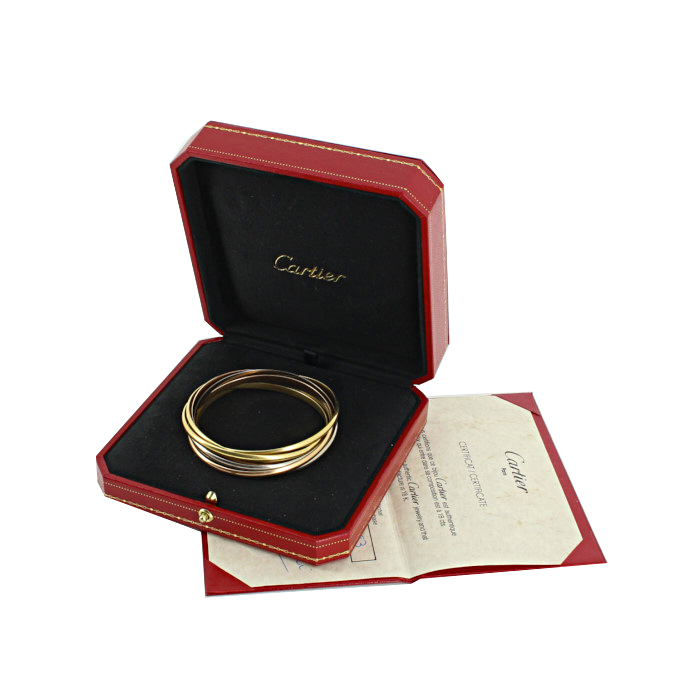 Cartier Trinity Semainier 1990's bracelet in yellow gold,  pink gold and white gold - Detail D2