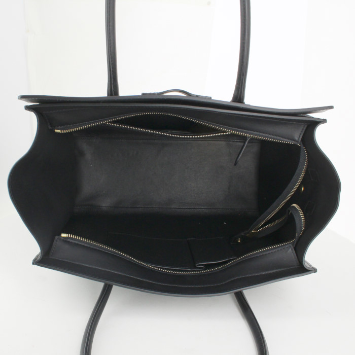 Celine Luggage Shoulder large model shopping bag in black leather - Detail D2