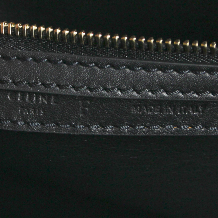Celine Luggage Shoulder large model shopping bag in black leather - Detail D3