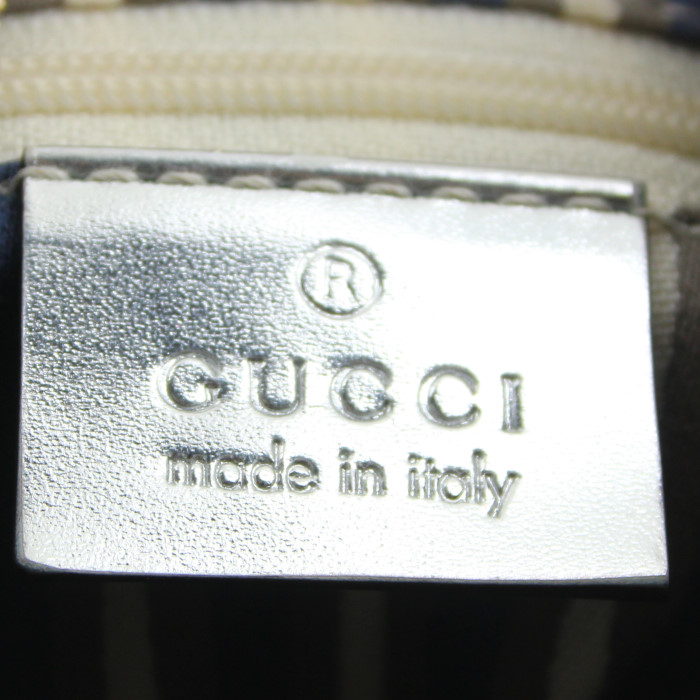 Gucci messenger bag in silver monogram canvas and silver leather - Detail D3
