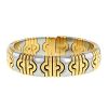 Bulgari Parentesi half-articulated 1980's bracelet in yellow gold and stainless steel - 00pp thumbnail