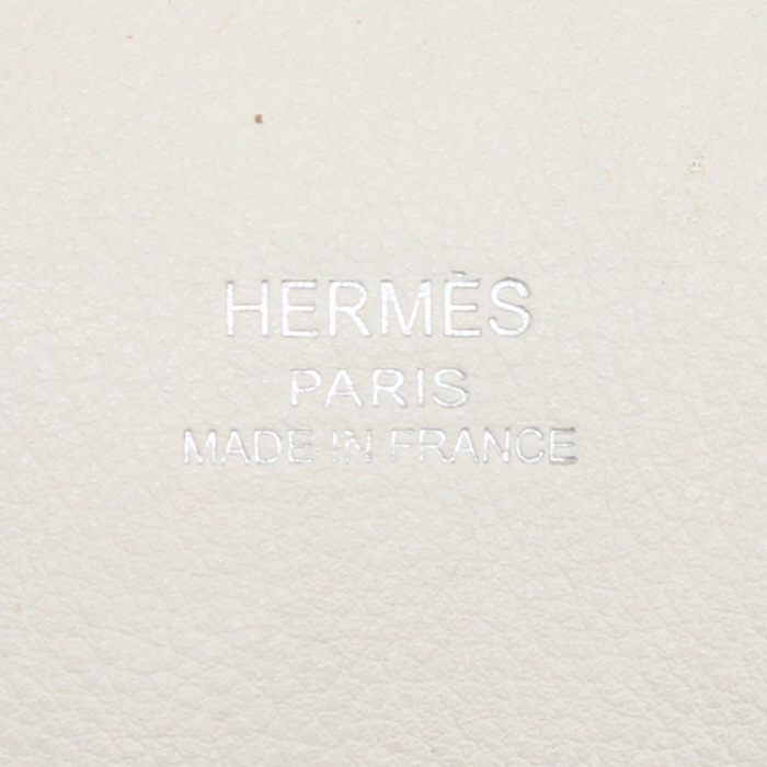 Sac besace Hermes Jypsiere 28 cm en cuir Swift blanc - Detail D3