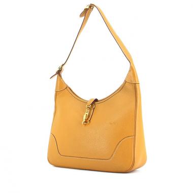 Bolso de mano Hermes Trim en cuero togo color oro