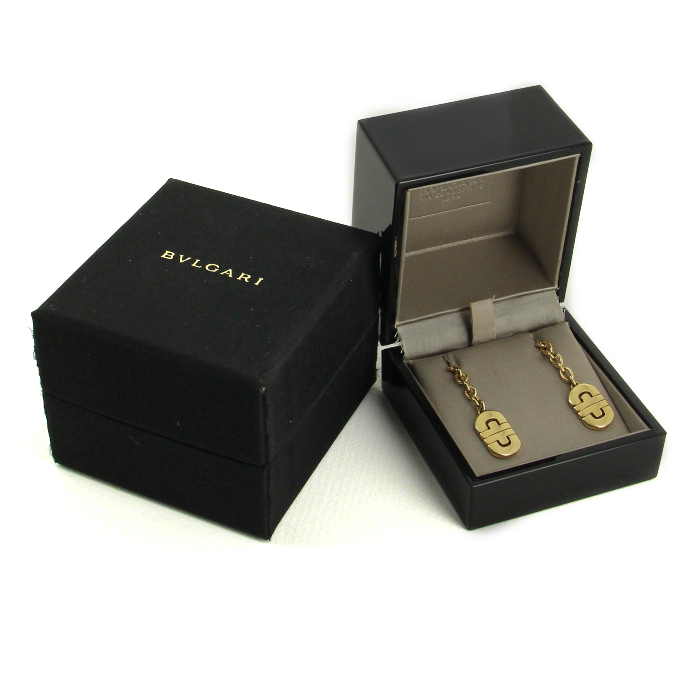 Paire de boucles d'oreilles souple Bulgari Parentesi en or jaune - Detail D2