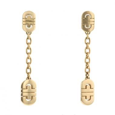 Paire de boucles d'oreilles souple Bulgari Parentesi en or jaune