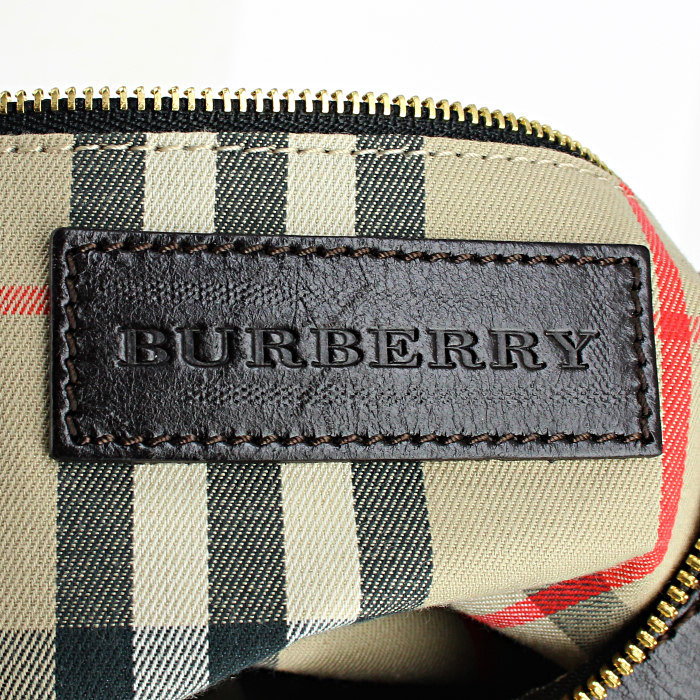 Sac à main Burberry en cuir marron - Detail D3