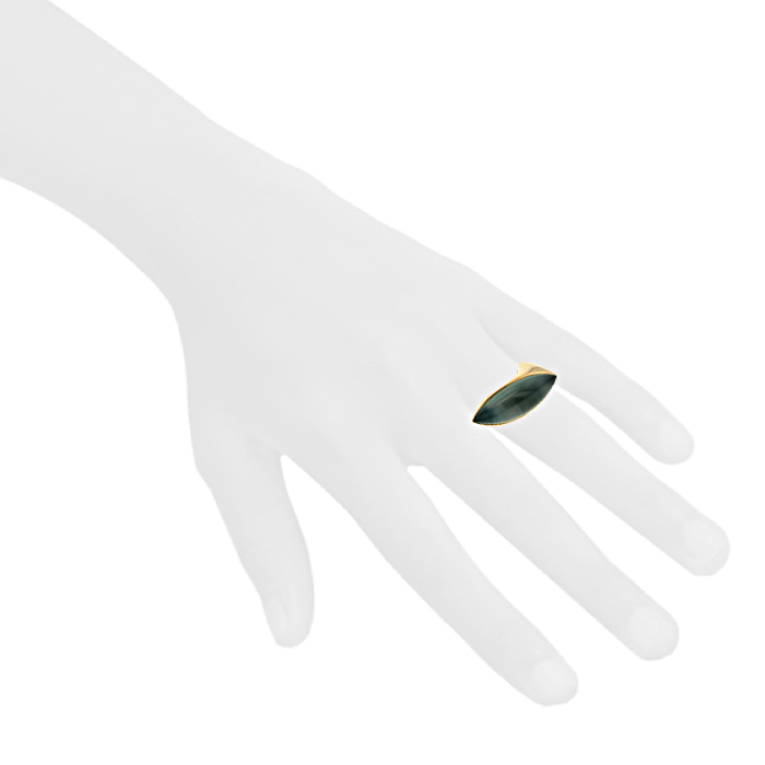 Sortija Vhernier Fuseau en oro amarillo,  cristal de roca y nácar gris - Detail D1