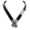 Hermes Kelly necklace in black leather - 00pp thumbnail
