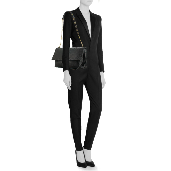 Bolso de mano Lanvin en cuero negro - Detail D1