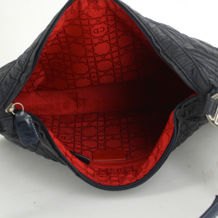 Bolso de mano Dior en lona cannage azul - Detail D2