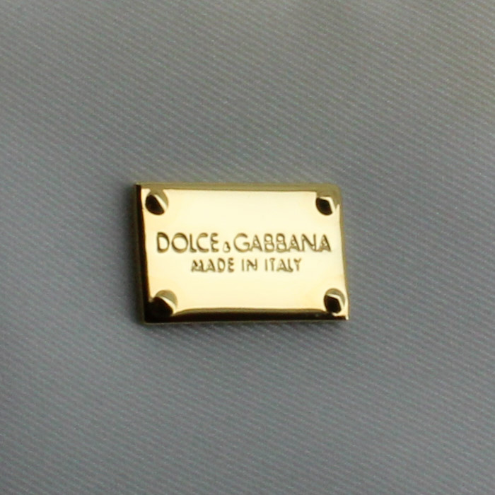 Dolce & Gabbana shopping bag in light blue multicolor silk - Detail D3