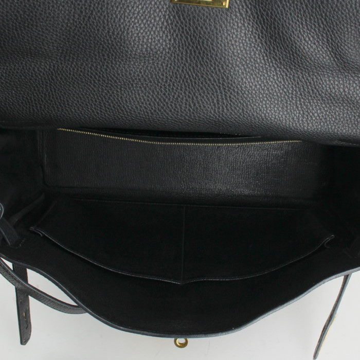 Bolso de mano en cuero togo negro - Detail D3
