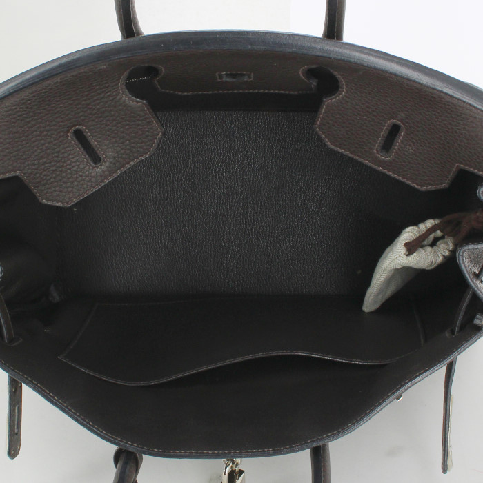 Hermes Birkin 35 cm handbag in brown togo leather - Detail D2