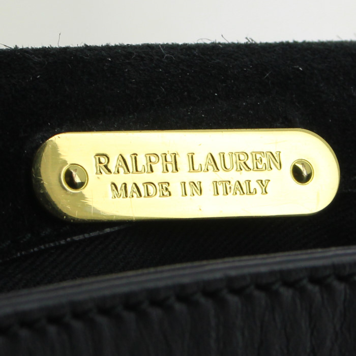 Ralph Lauren   shoulder bag  in black leather - Detail D3