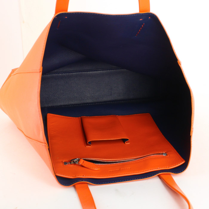 Shopping bag in pelle arancione - Detail D2