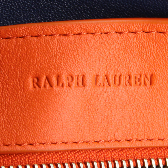Sac cabas Ralph Lauren en cuir orange - Detail D3