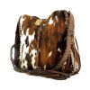 Ralph Lauren large model handbag in white, beige and brown foal - 00pp thumbnail