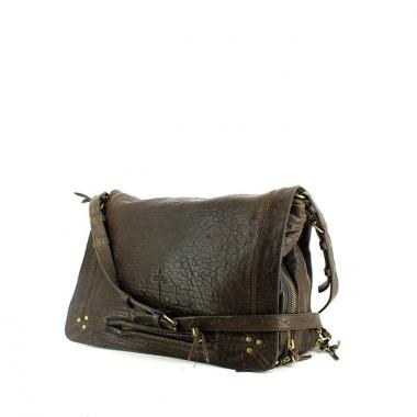 Bolso bandolera Jerome Dreyfuss Albert en cuero granulado marrón