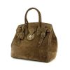 Shopping bag Ricky modello grande in camoscio marrone - 00pp thumbnail