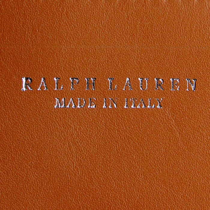 Sac cabas Ralph Lauren en cuir marron - Detail D4