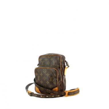 Sac besace Louis Vuitton Amazone en toile monogram et cuir naturel