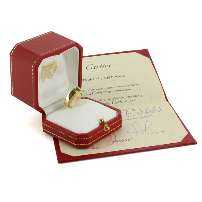 Cartier Tank small model ring in yellow gold and peridot - Detail D2