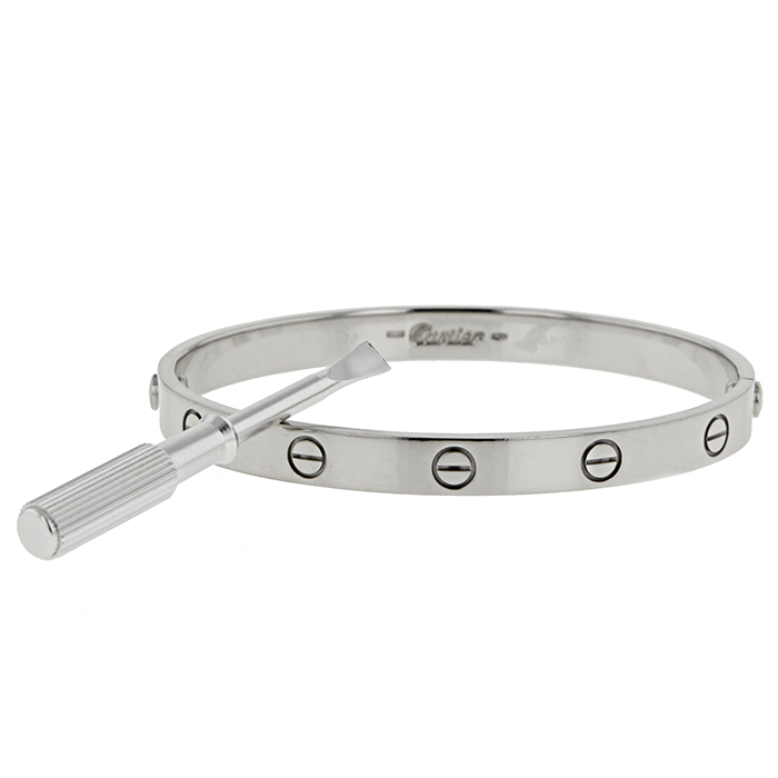 Cartier Love bracelet in white gold - Detail D2