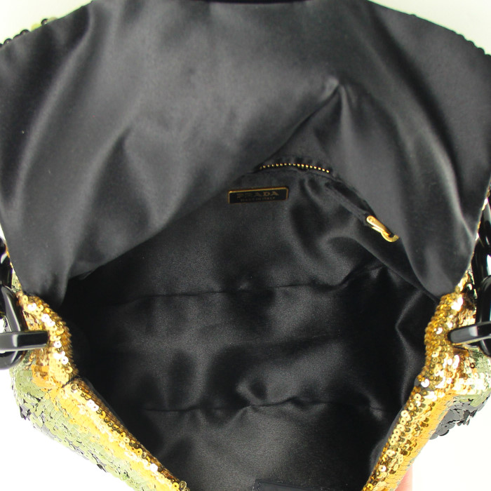 Borsa in paillettes nere verdi e dorate - Detail D2