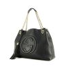 Gucci shopping bag in black grained leather - 00pp thumbnail