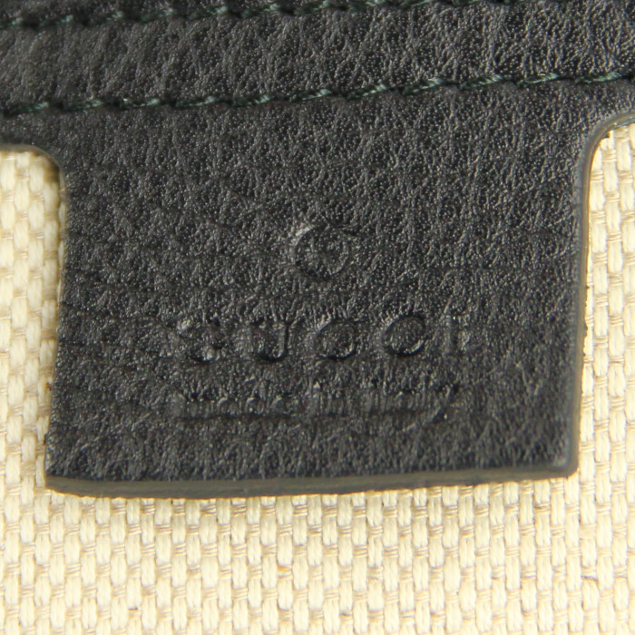 Sac cabas Gucci en cuir grainé noir - Detail D4