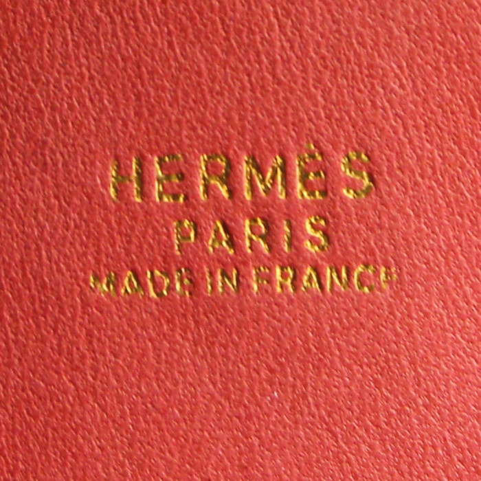 Bolso de mano Hermes Bolide en cuero epsom color oro - Detail D4