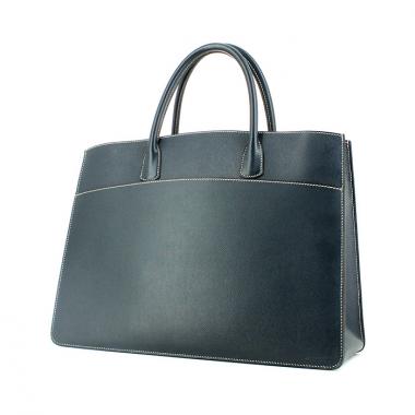 Sac à main Hermes White Bus en cuir epsom bleu-foncé