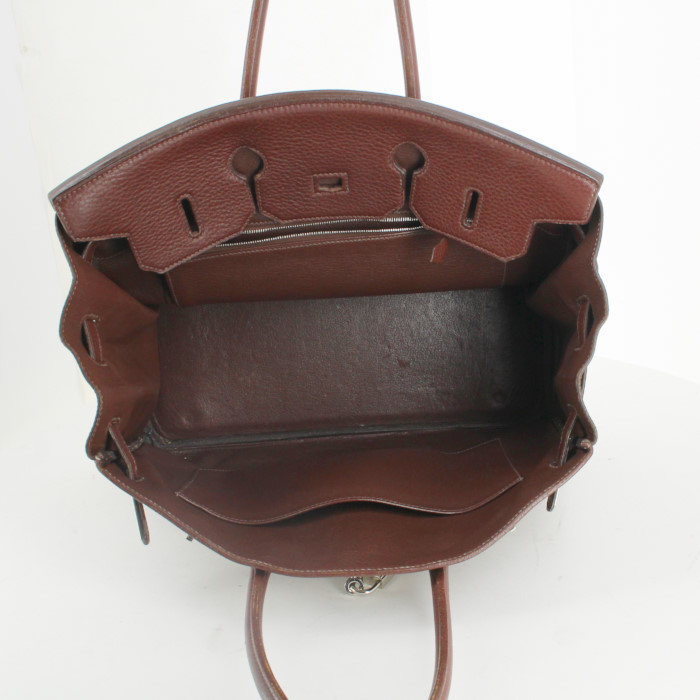 Hermes Birkin 35 cm handbag in brown togo leather - Detail D2