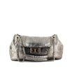 Chanel petit Shopping handbag in silver leather - 360 thumbnail