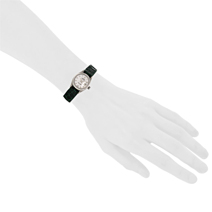Reloj Rolex Oyster Perpetual Datejust de oro blanco Ref :  6917 Circa  1984 - Detail D1