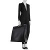 Sac de voyage Louis Vuitton Steamer Bag - Travel Bag en cuir épi noir - Detail D1 thumbnail