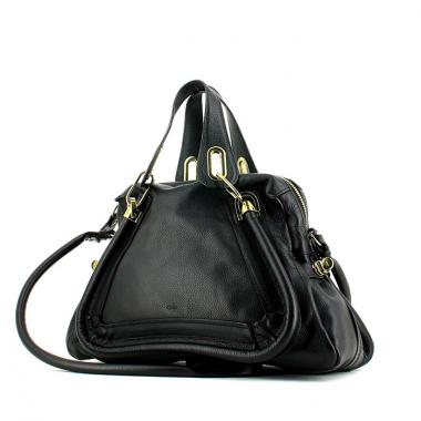 Sac à main Chloé Paraty en cuir grainé noir