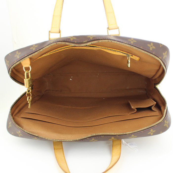 Louis Vuitton briefcase in brown monogram canvas and natural leather - Detail D2