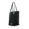Gucci shopping bag in black monogram canvas and black leather - 00pp thumbnail
