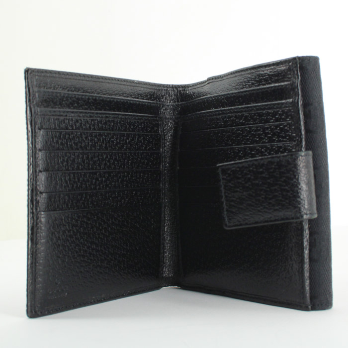 Gucci shopping bag in black monogram canvas and black leather - Detail D4