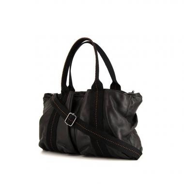 Bolso Cabás Hermes Caravane en cuero negro