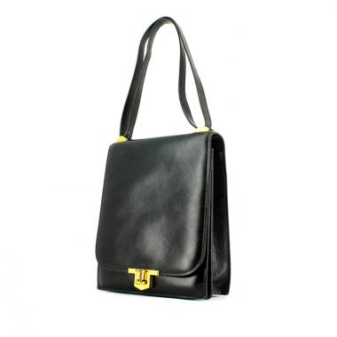 Hermes Chantilly shoulder bag in black box leather