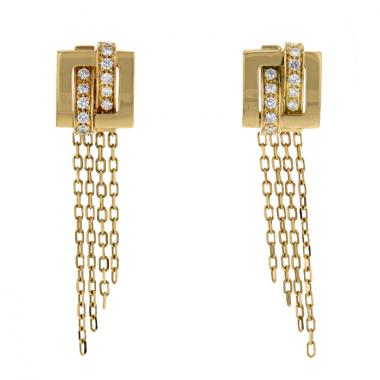 Boucheron Déchainé pendants earrings in yellow gold and diamonds