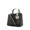 Dior Mini Lady Dior handbag in anthracite grey foal - 00pp thumbnail