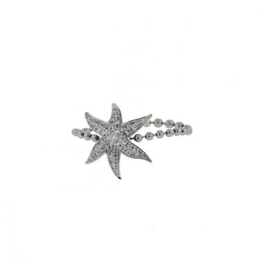 Anello flessibile Mauboussin Etoile Marine in oro bianco e diamanti