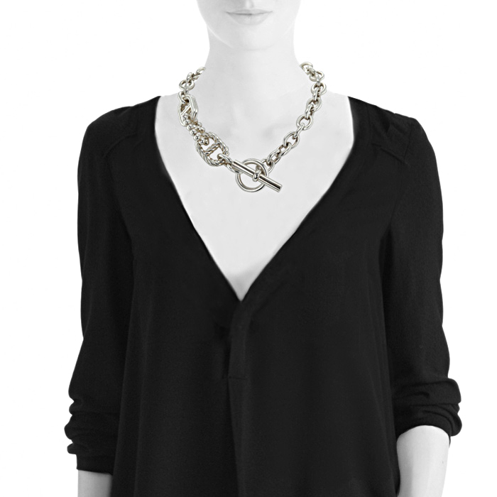 Collier Hermes Parade grand modèle en argent - Detail D1
