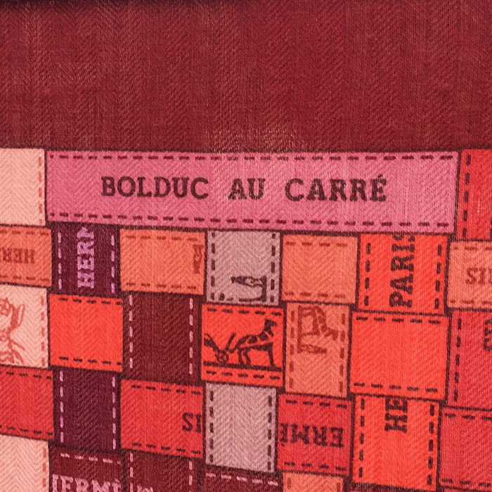 Pashmina Hermes en laine rose - Detail D2