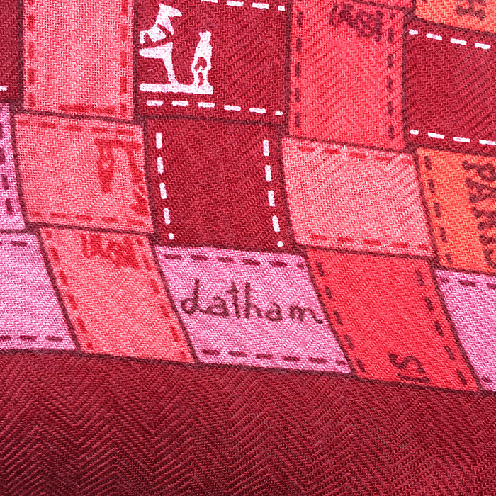 Pashmina Hermes en lana rosa - Detail D3