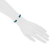 Bracelet ouvrant Hermes Clic Clac petit modèle en palladium et émail turquoise - Detail D1 thumbnail